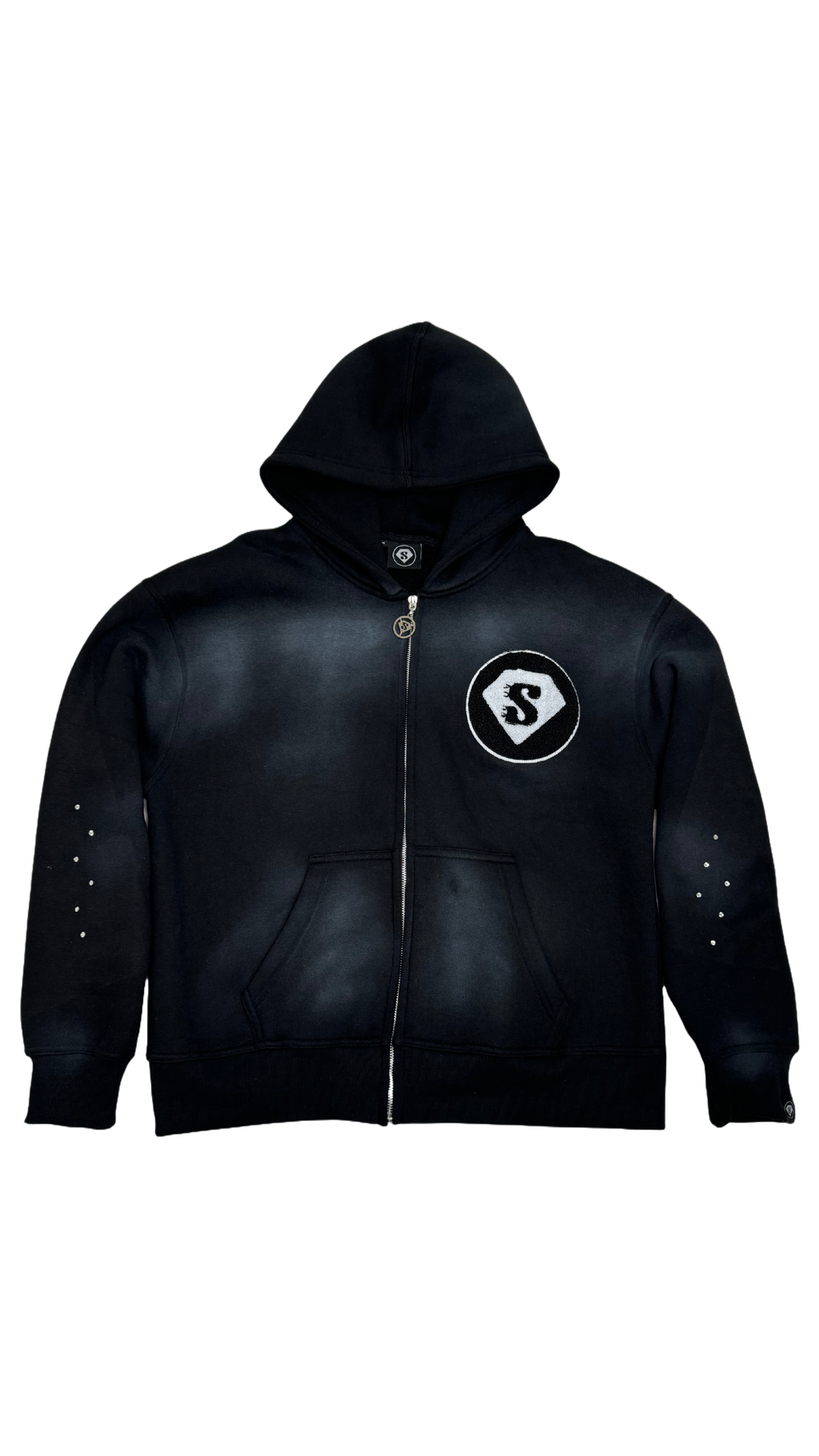 VVSCHAINZ Diamond Zip Hoodie – Black